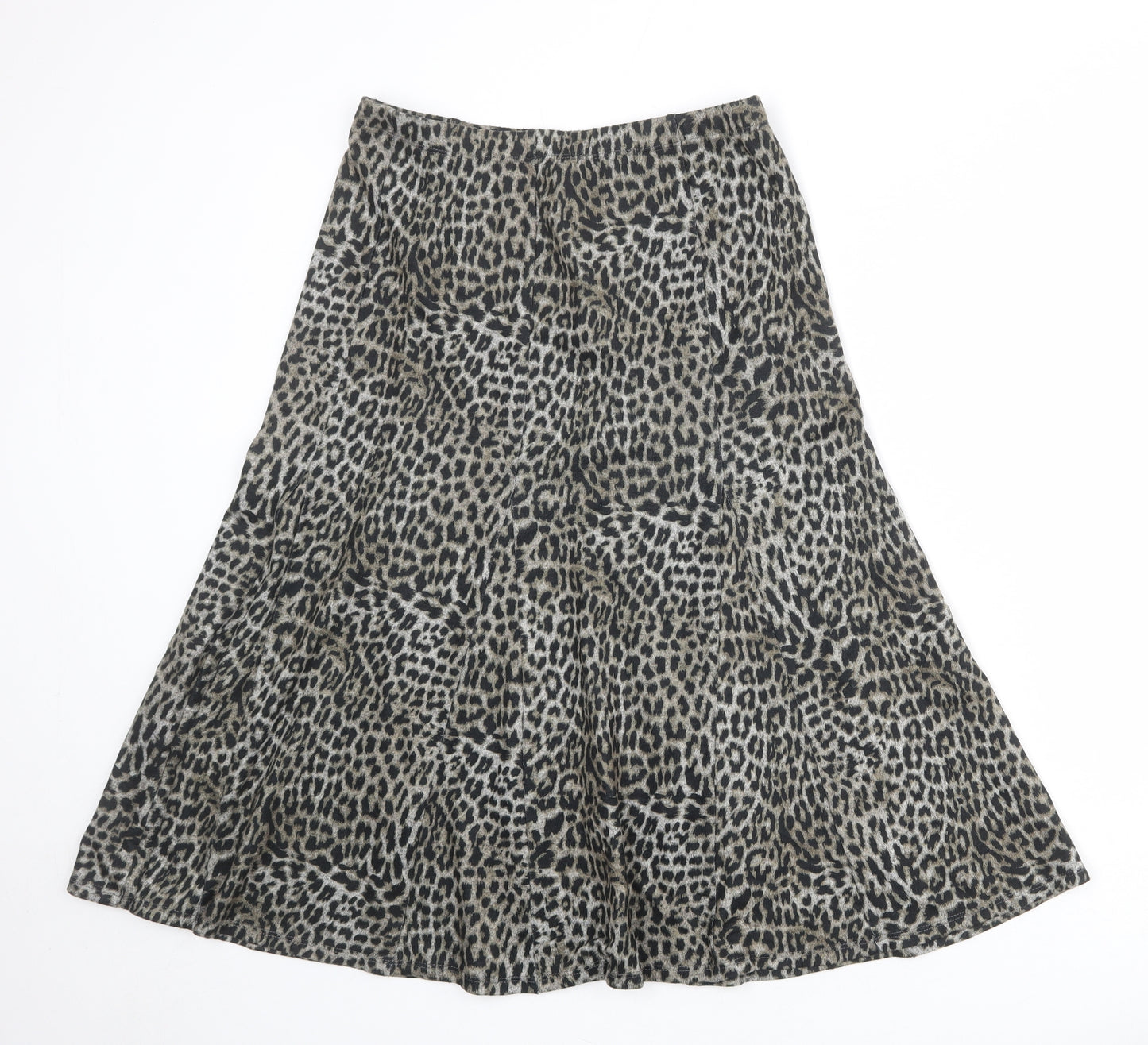 M&Co Womens Multicoloured Animal Print Polyester Swing Skirt Size 10 - Leopard pattern