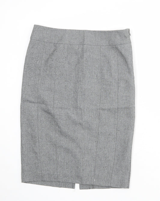 NEXT Womens Grey Polyester Straight & Pencil Skirt Size 12 Zip
