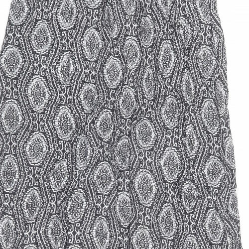 New Look Womens Grey Geometric Viscose Maxi Size 14 Off the Shoulder Pullover