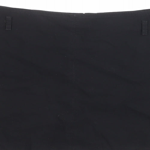 Topshop Womens Black Viscose Mini Skirt Size 12 Zip