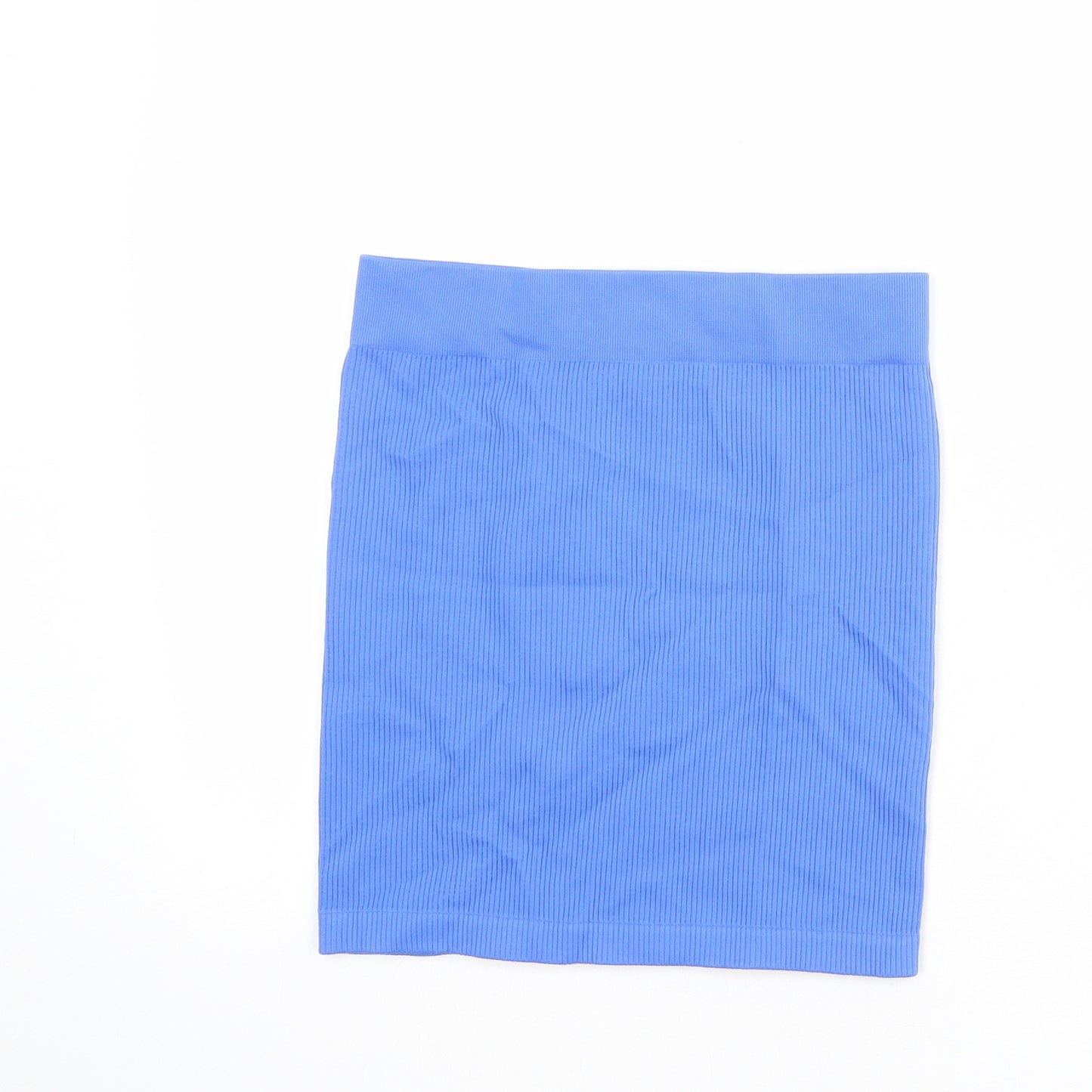 PRETTYLITTLETHING Womens Blue Polyamide Bandage Skirt Size M