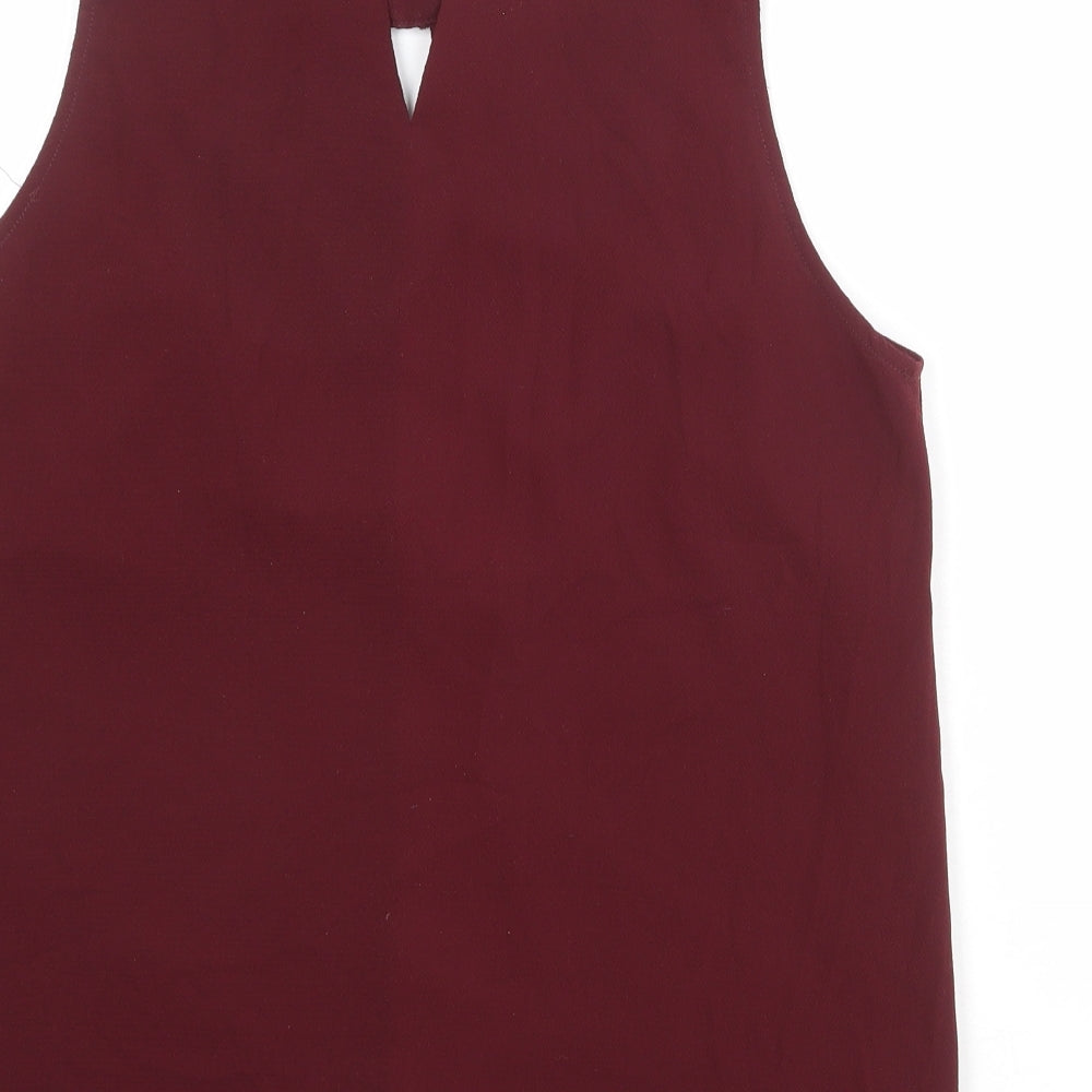 Darling Womens Red Polyester Basic Tank Size 14 Round Neck