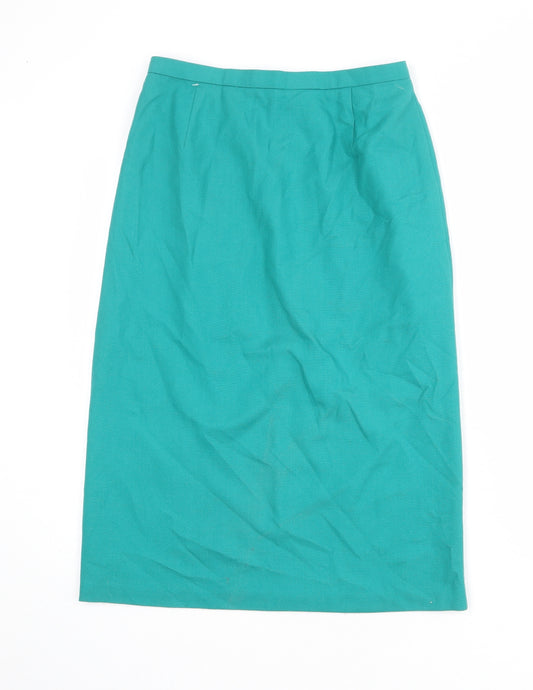 Compliments Womens Green Polyester Straight & Pencil Skirt Size 12 Zip