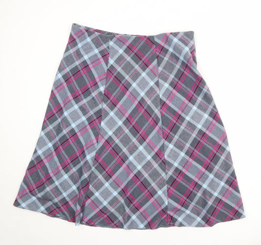 EWM Womens Multicoloured Plaid Polyester Swing Skirt Size 18