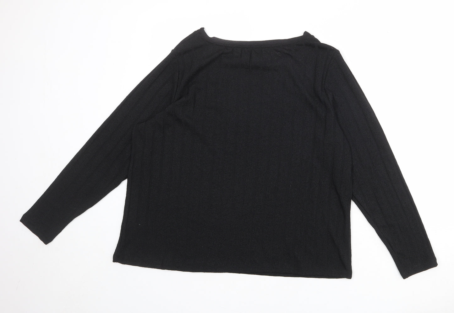 Marks and Spencer Womens Black Round Neck Polyester Pullover Jumper Size 18