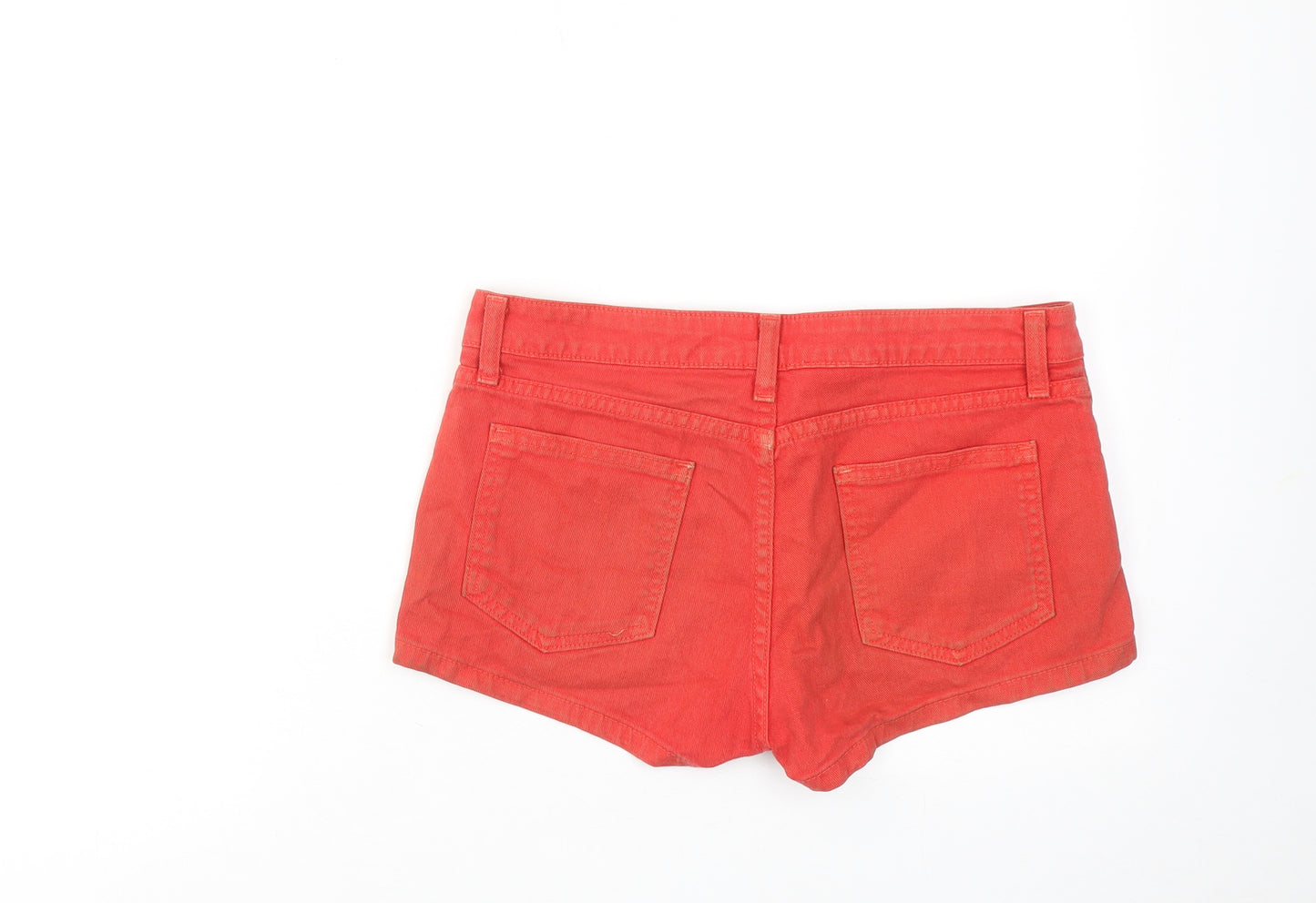American Apparel Womens Red Cotton Hot Pants Shorts Size 29 in Regular Zip