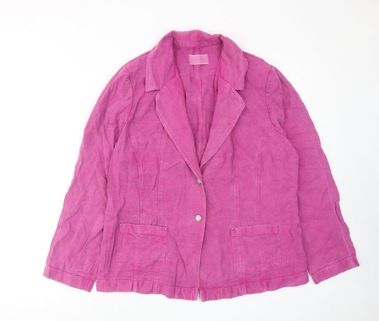Leisure Wear Womens Purple Jacket Blazer Size 18 Button