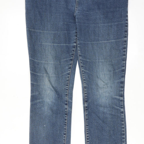 Per Una Womens Blue Cotton Skinny Jeans Size 14 Regular Zip