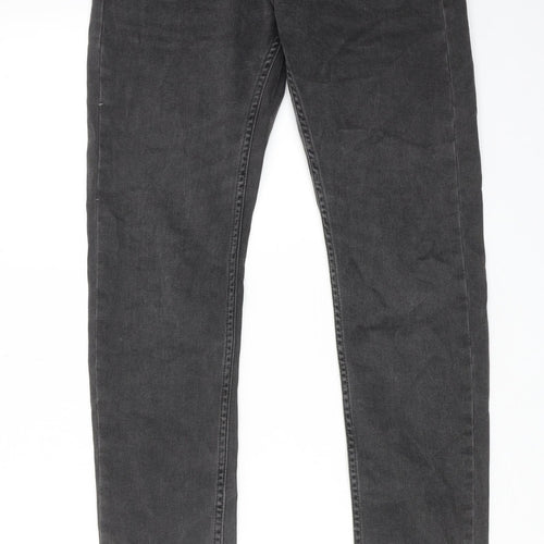 Topman Mens Grey Cotton Skinny Jeans Size 28 in L30 in Regular Button
