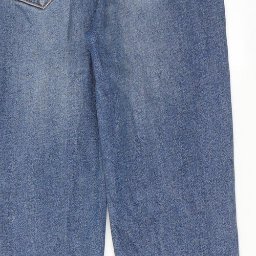 b.young Womens Blue Cotton Straight Jeans Size 27 in Regular Zip - Frayed Hem