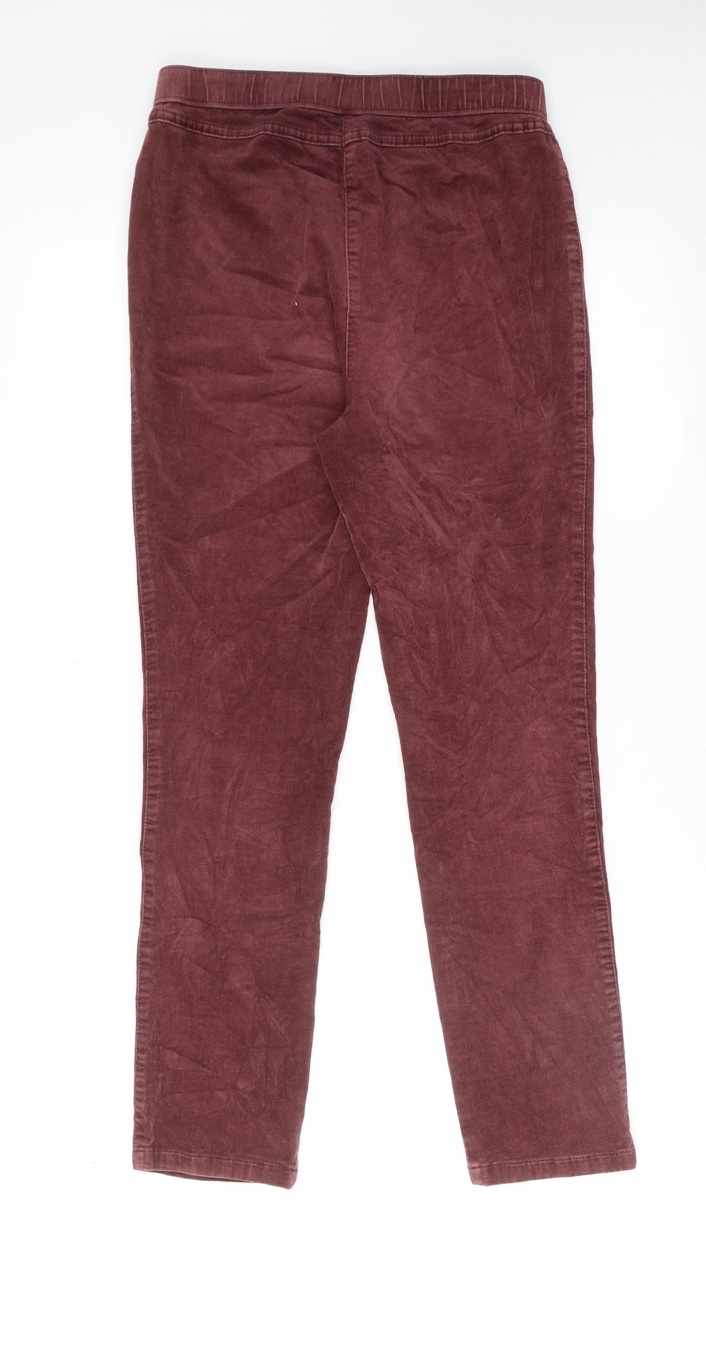 Classic Womens Brown Cotton Trousers Size 10 Regular
