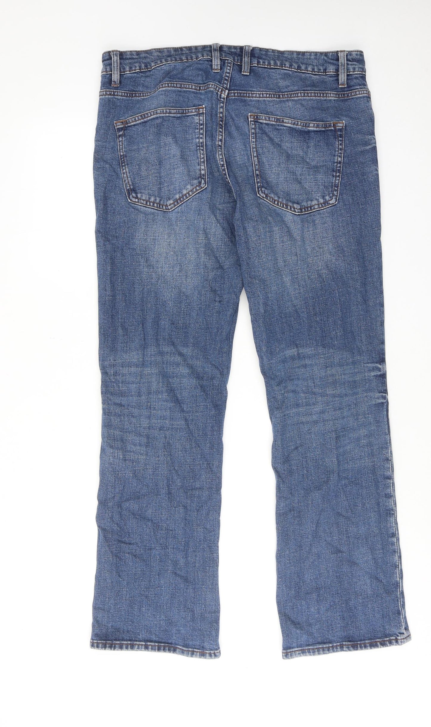NEXT Mens Blue Cotton Straight Jeans Size 34 in L31 in Regular Zip