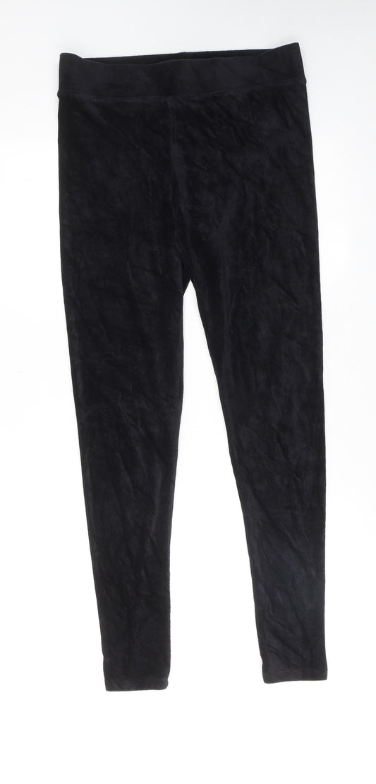 Marks and Spencer Womens Black Cotton Jogger Leggings Size 14
