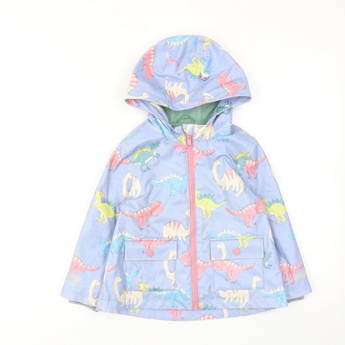 Marks and Spencer Girls Multicoloured Geometric Jacket Size 3-4 Years Zip - Dinosaur