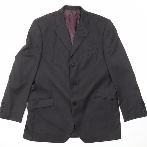 Angelico Mens Black Wool Jacket Suit Jacket Size 42 Regular
