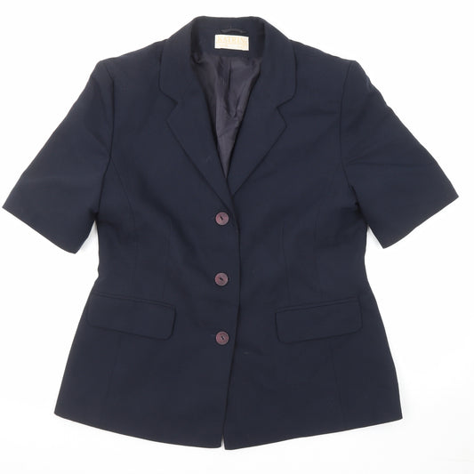 Katrin Womens Blue Jacket Blazer Size 16 Button