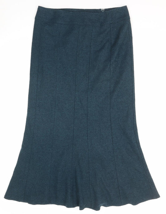 Steilmann Womens Green Polyester Swing Skirt Size 12 Zip