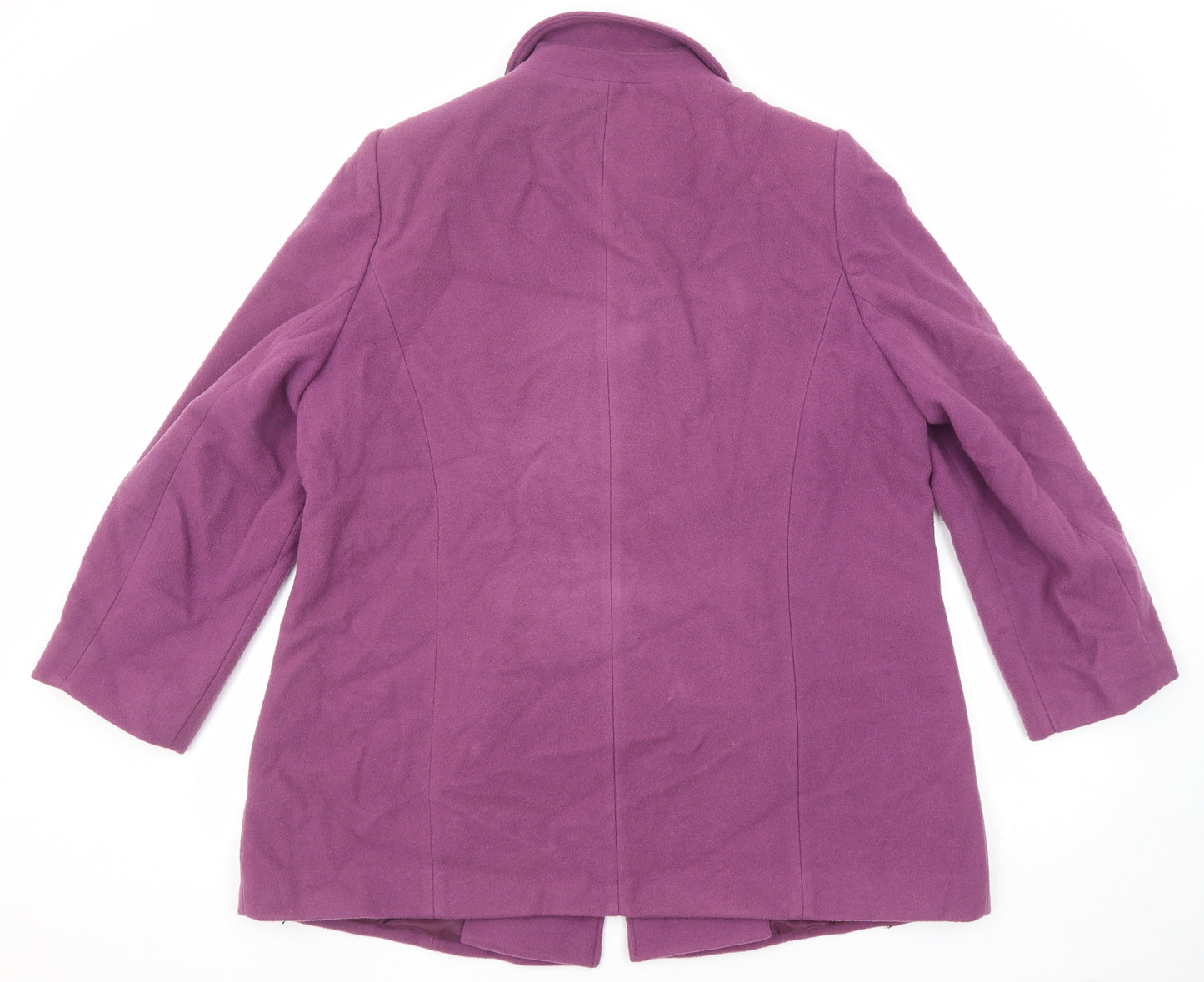 Eastex Womens Purple Pea Coat Coat Size 14 Button