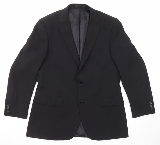 Karl Jackson Mens Black Polyester Jacket Suit Jacket Size 42 Regular