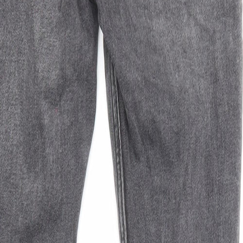 H&M Girls Black Cotton Skinny Jeans Size 9-10 Years Regular Zip - Distressed