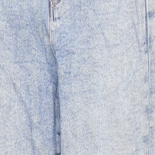 Stradivarius Womens Blue Cotton Tapered Jeans Size 10 Regular Zip