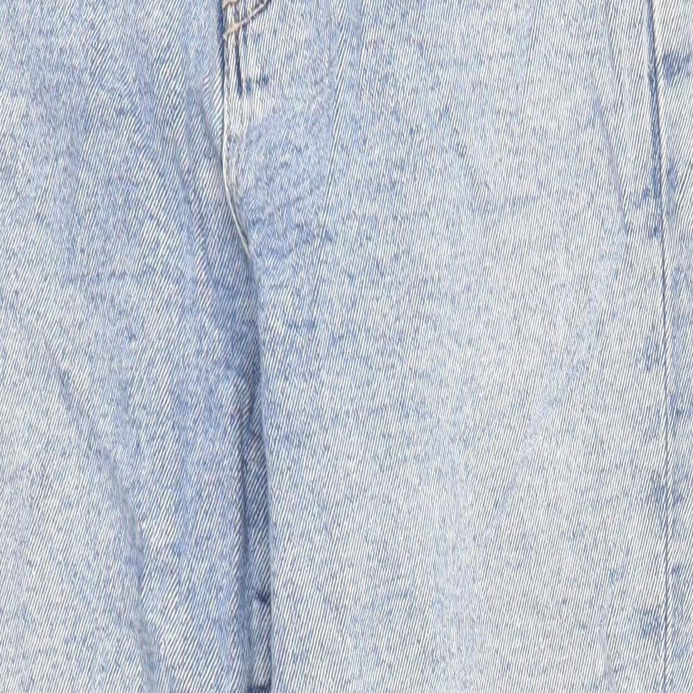 Stradivarius Womens Blue Cotton Tapered Jeans Size 10 Regular Zip