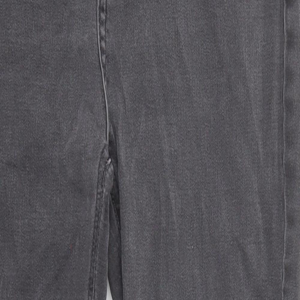 TU Womens Grey Cotton Skinny Jeans Size 12 Regular Zip