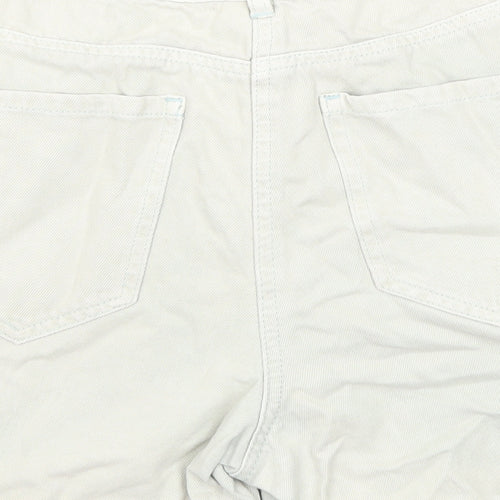 NEXT Womens Blue Cotton Mom Shorts Size 8 Regular Zip