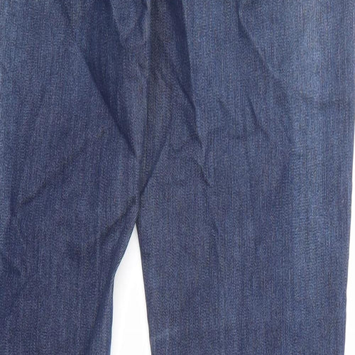 NEXT Womens Blue Cotton Bootcut Jeans Size 12 Regular Zip - Frayed Hem