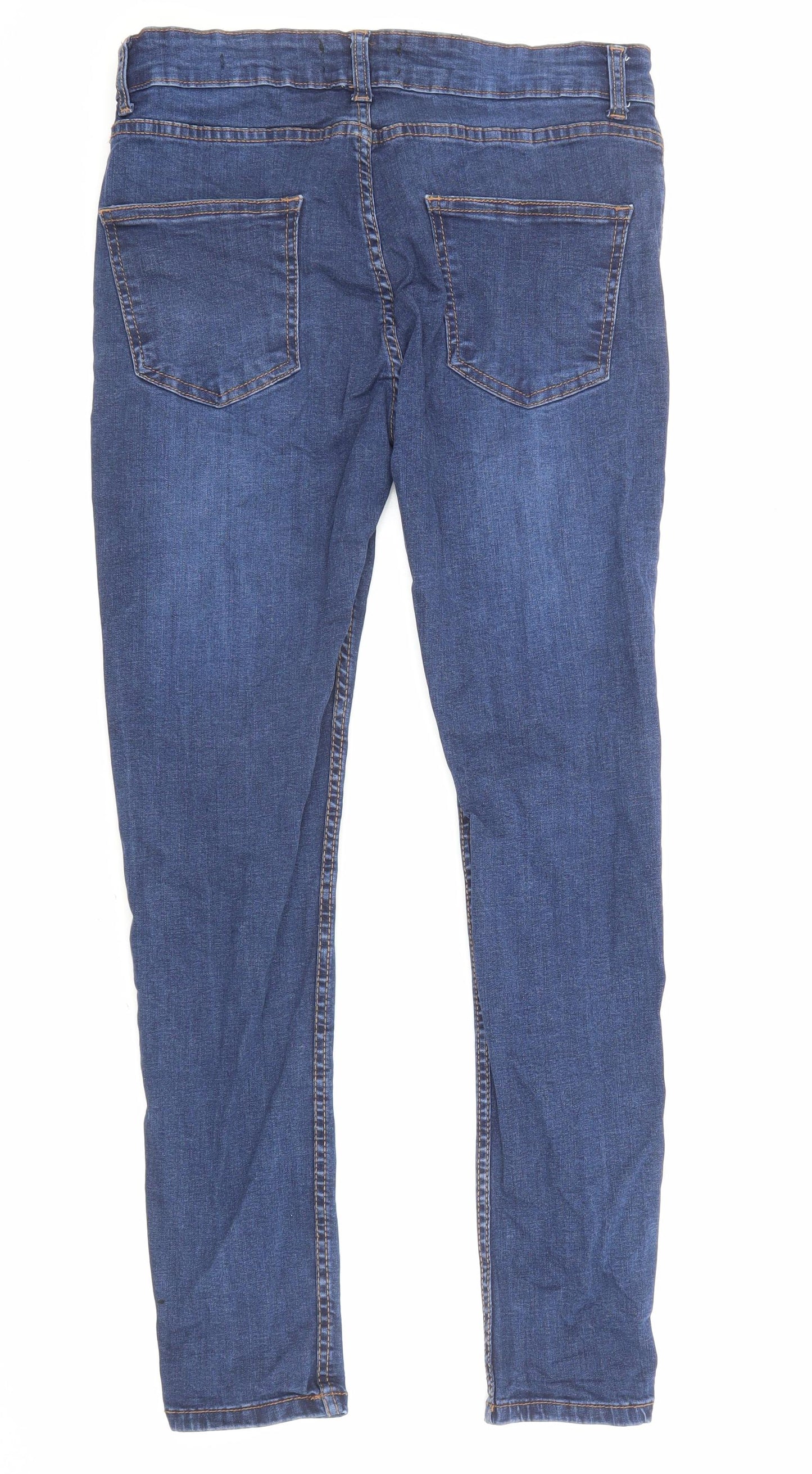 Breakout Womens Blue Cotton Skinny Jeans Size 32 in Regular Zip