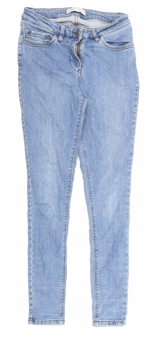 George Womens Blue Cotton Skinny Jeans Size 10 Regular Zip