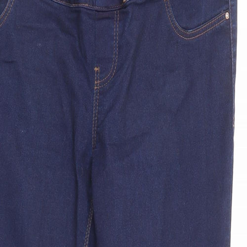 New Look Womens Blue Cotton Skinny Jeans Size 14 Regular Zip