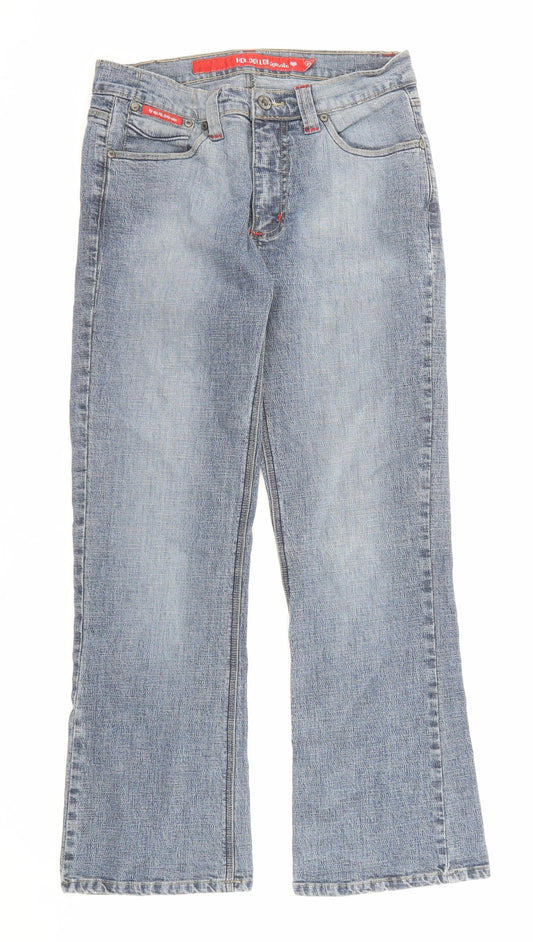 Hoi Polloi Womens Blue Cotton Bootcut Jeans Size 8 Regular Zip