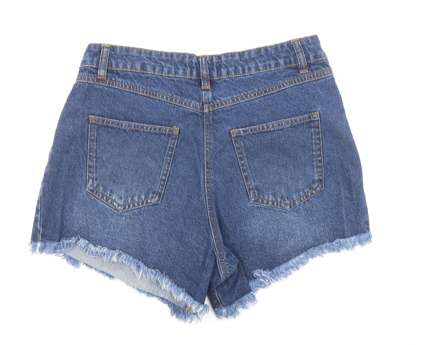 Papaya Womens Blue Cotton Cut-Off Shorts Size 10 Regular Zip
