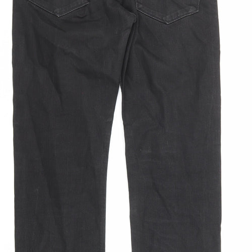 Tommy Hilfiger Mens Black Cotton Straight Jeans Size 34 in L32 in Regular Zip