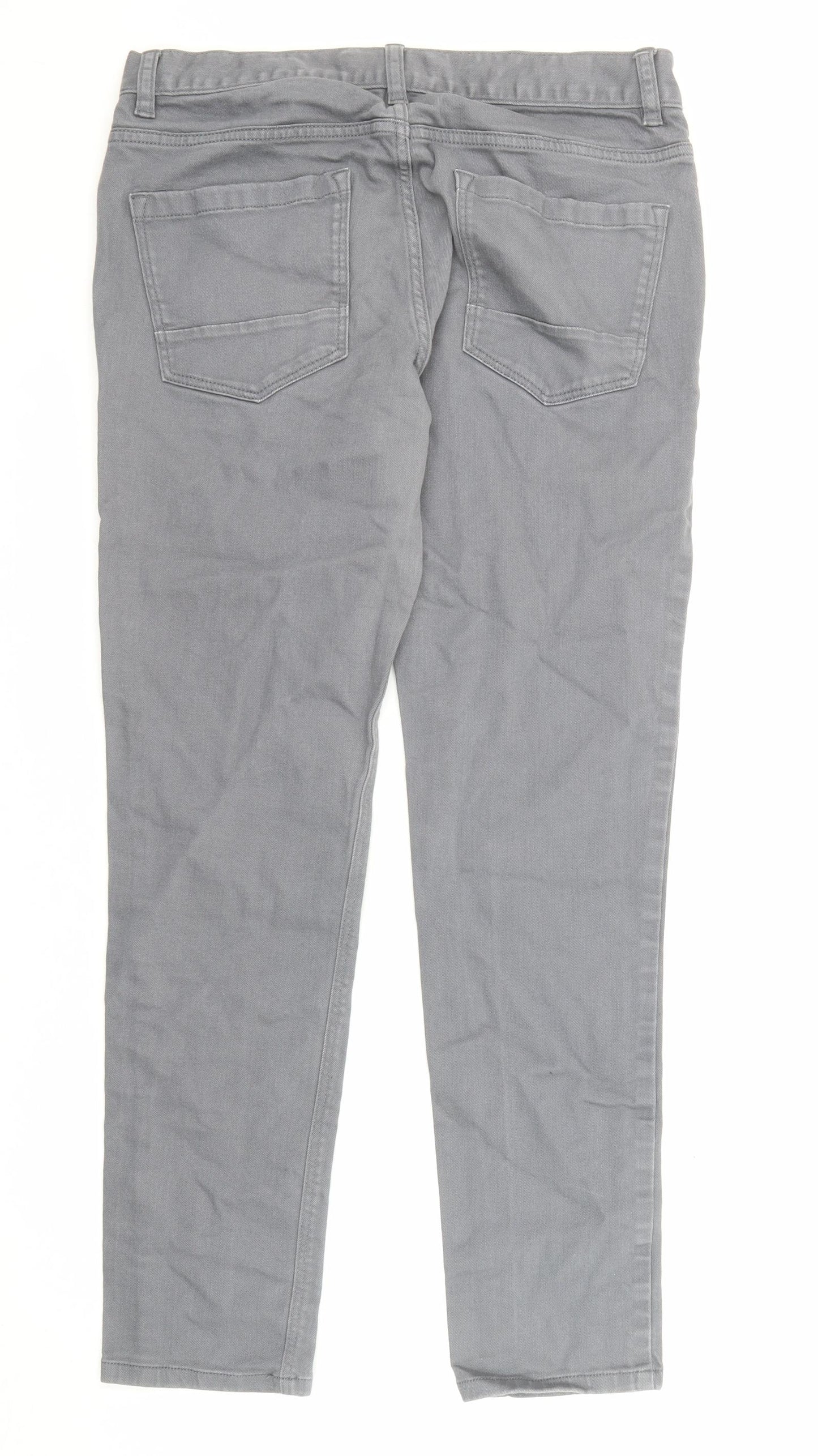 NEXT Mens Grey Cotton Skinny Jeans Size 32 in L31 in Regular Zip