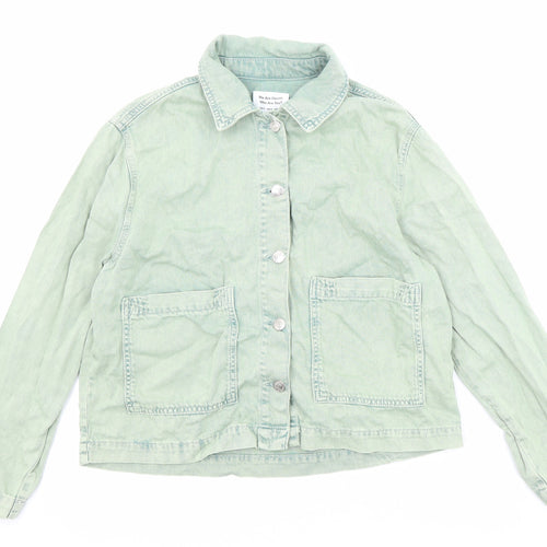 Pull&Bear Womens Green Jacket Size S Button