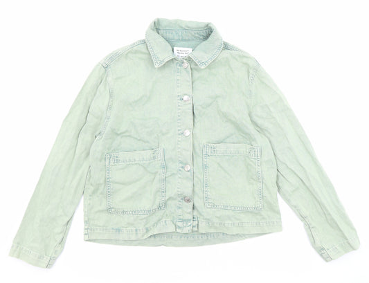 Pull&Bear Womens Green Jacket Size S Button