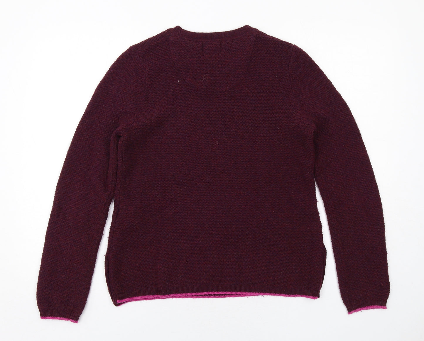 Heyton Womens Purple Round Neck Wool Pullover Jumper Size 10