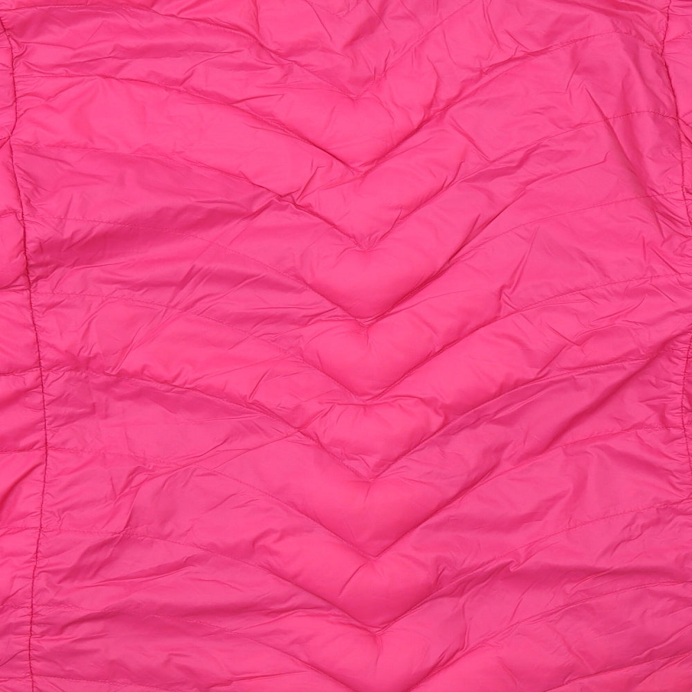 Marks and Spencer Womens Pink Quilted Jacket Size 16 Zip