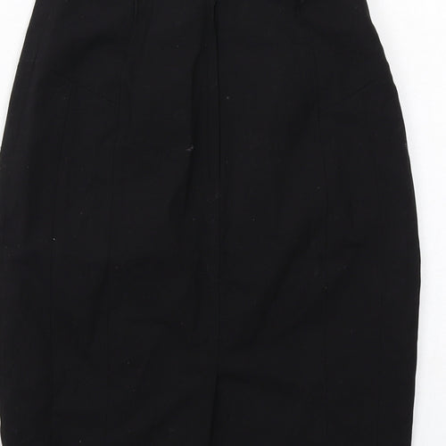 H&M Womens Black Polyester Straight & Pencil Skirt Size 4 Zip