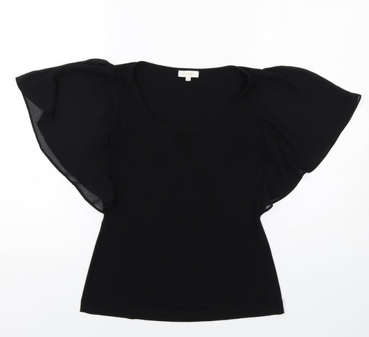 Embre Womens Black Polyester Basic T-Shirt Size 12 Round Neck