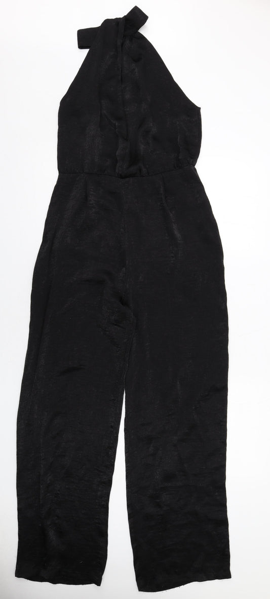 ASOS Womens Black Polyester Jumpsuit One-Piece Size 10 Zip