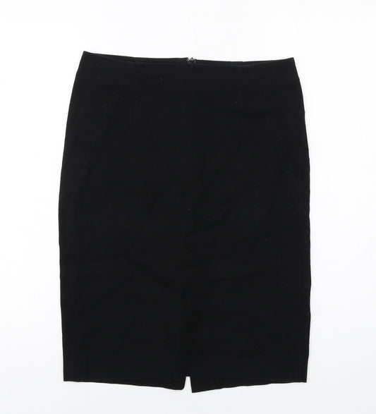 Gap Womens Black Cotton Straight & Pencil Skirt Size 8 Zip