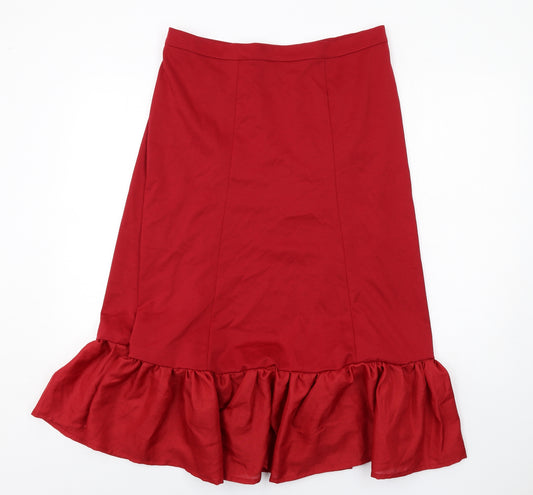 Bonmarché Womens Red Polyester Trumpet Skirt Size 16