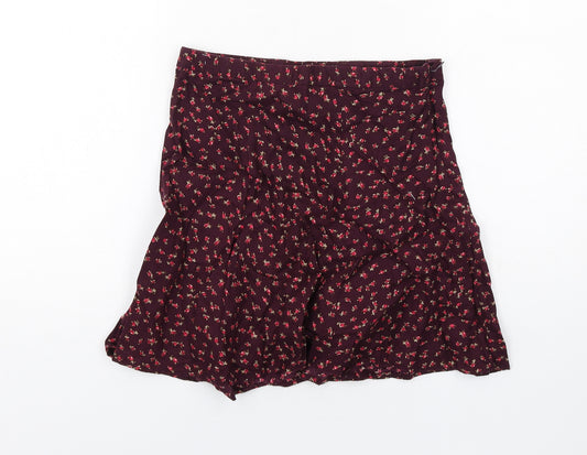 Gap Girls Purple Geometric Cotton A-Line Skirt Size 14 Years Regular Zip