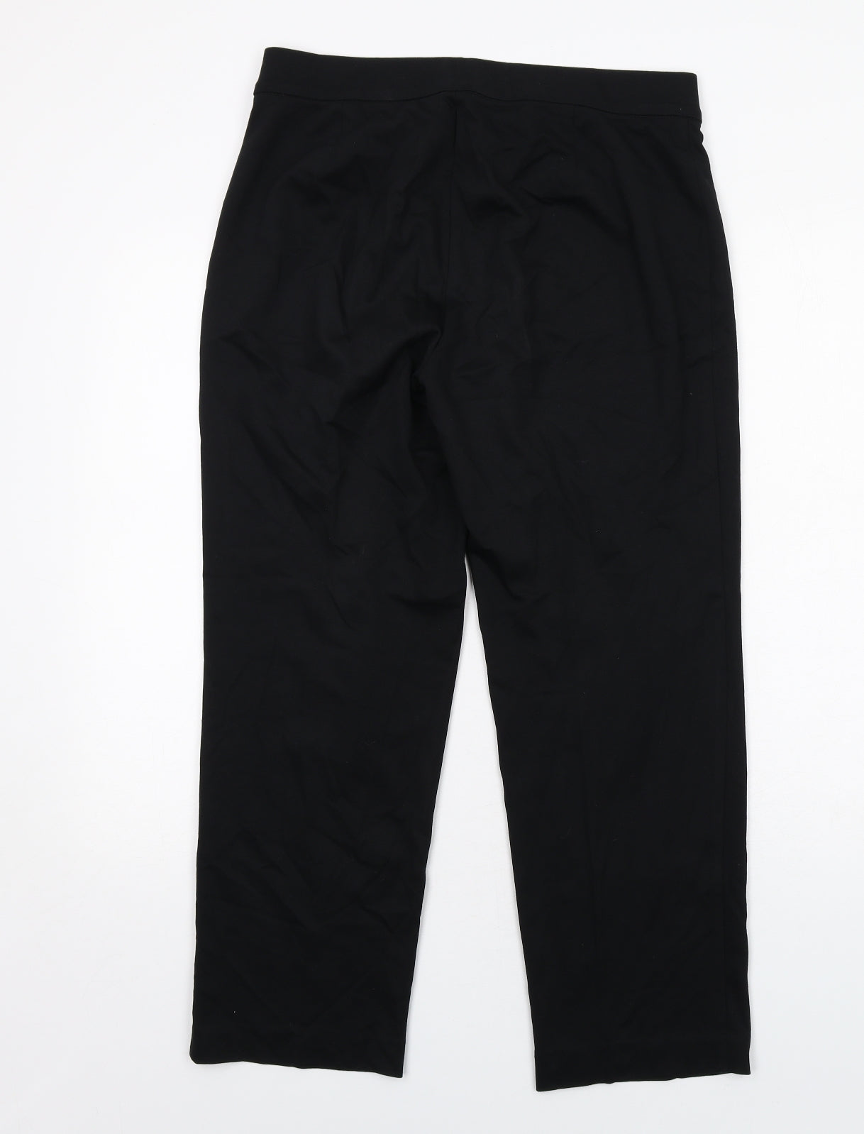 Marks and Spencer Womens Black Viscose Trousers Size 14 Regular