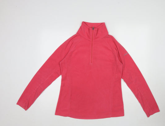 Columbia Womens Pink Polyester Pullover Sweatshirt Size M Zip
