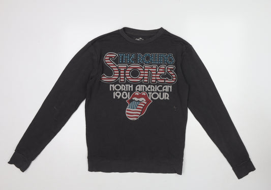 The Rolling Stones Womens Grey Cotton Pullover Sweatshirt Size S Pullover