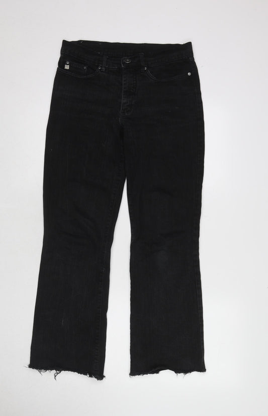 JQ Jeans Womens Black Cotton Bootcut Jeans Size 10 L29 in Regular Zip